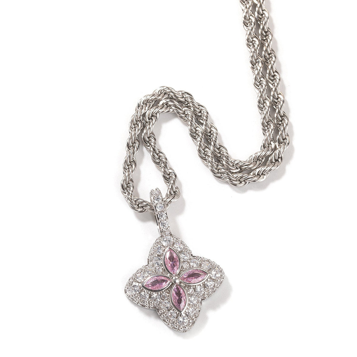 Cubic Zirconia Colorful Four-Leaf Clover Pendant - MERGE.DAY.1.FREESTYLE