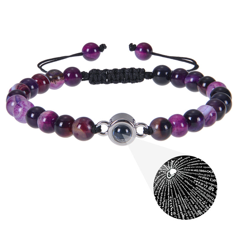 Pink crystal string stone projection bracelet - MERGE.DAY.1.FREESTYLE