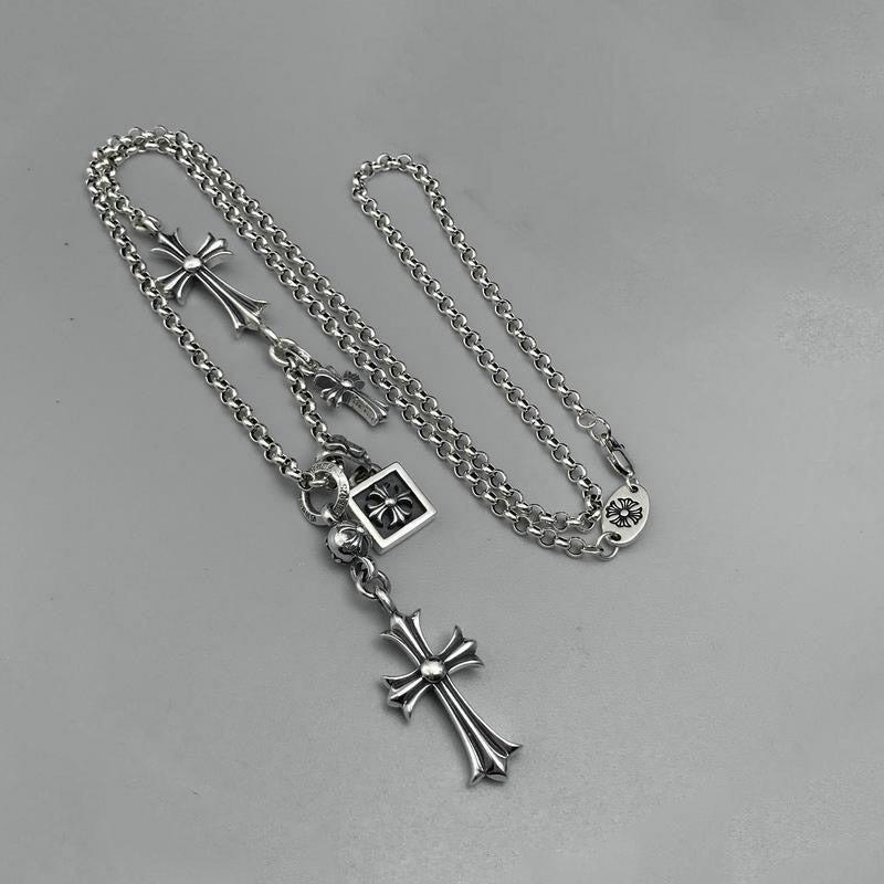 Cross multi-pendant necklace long necklace sweater chain - MERGE.DAY.1.FREESTYLE