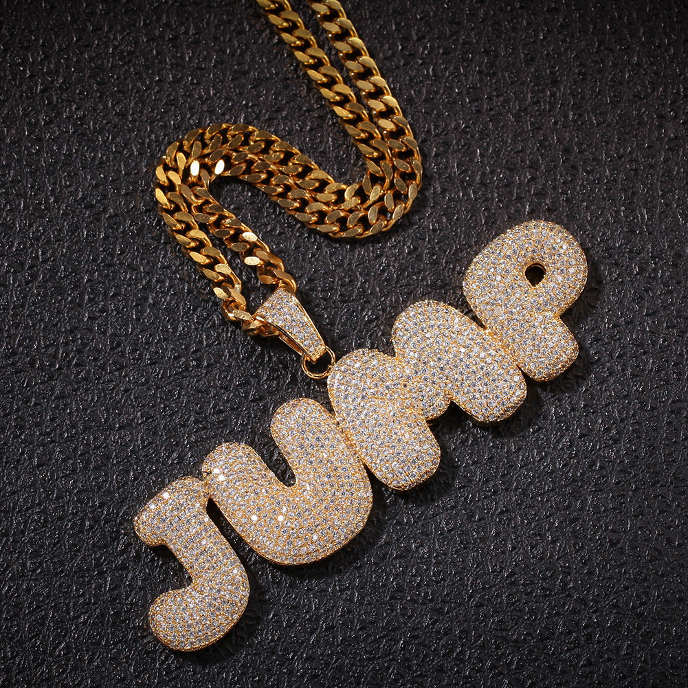 Hip-Hop Zircon English 26 Letters Micropaved Pendant - MERGE.DAY.1.FREESTYLE