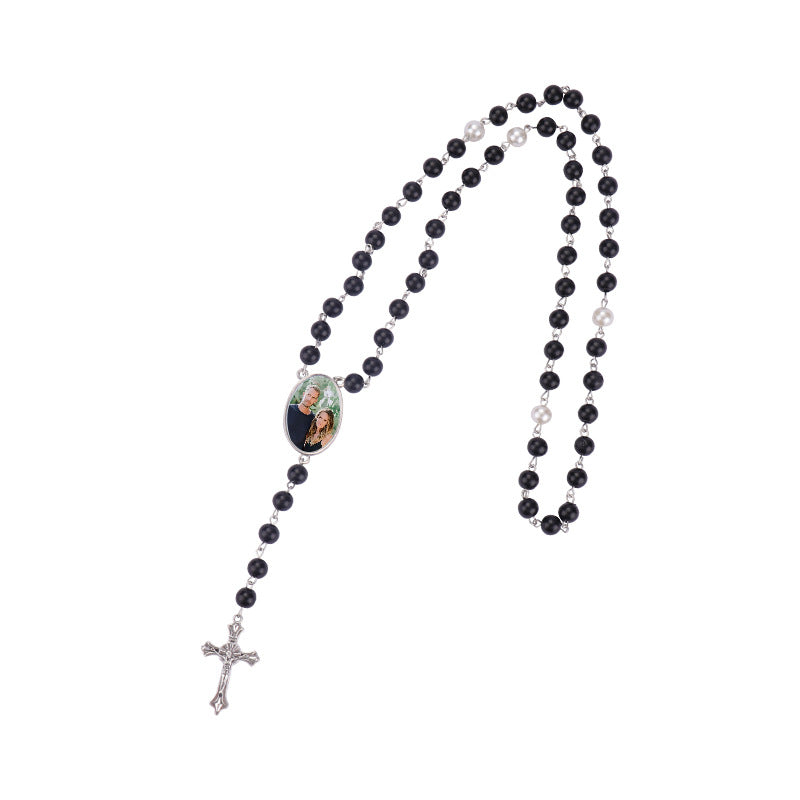 rosary necklace custom picture pendant - MERGE.DAY.1.FREESTYLE