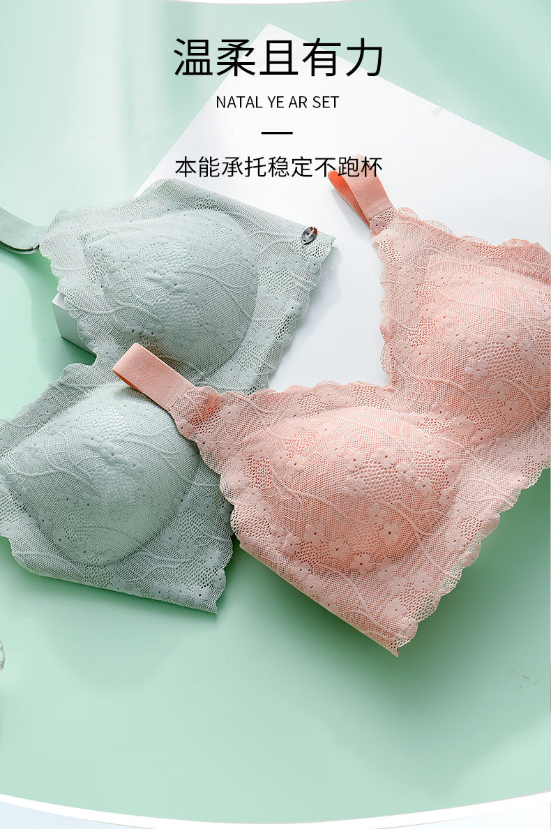 Seamless Large Size Intimates for Women, Thin, Fat mm 100kg, Fixed Cup, Big Breasts, Small Sports Push-Up Vest Bra D