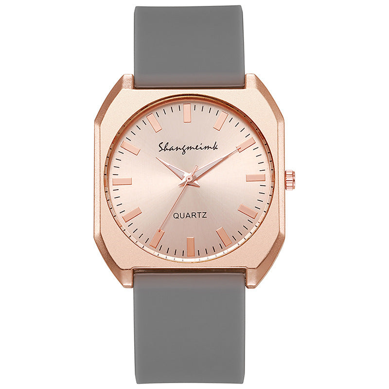 Simple, square quartz silicone watch with a stylish silicone strap - MERGE.DAY.1.FREESTYLE