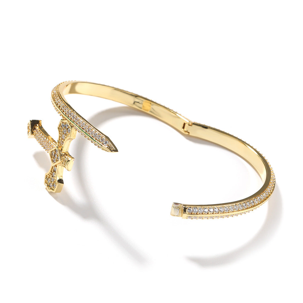 Hip-hop full-diamond justice sword bracelet inlaid with zircon - MERGE.DAY.1.FREESTYLE