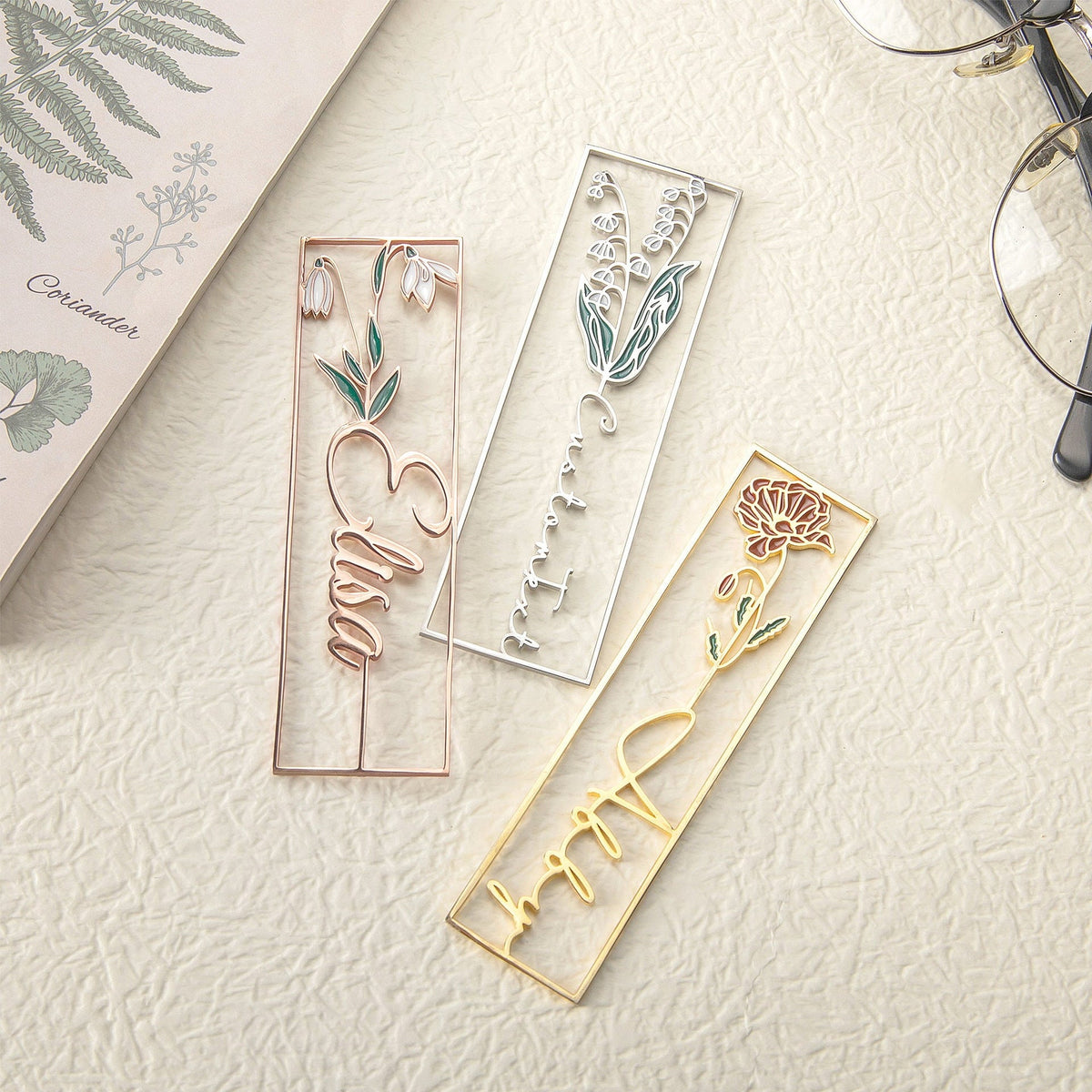 customized birthday flower name Color dripping oil bookmark - MERGE.DAY.1.FREESTYLE