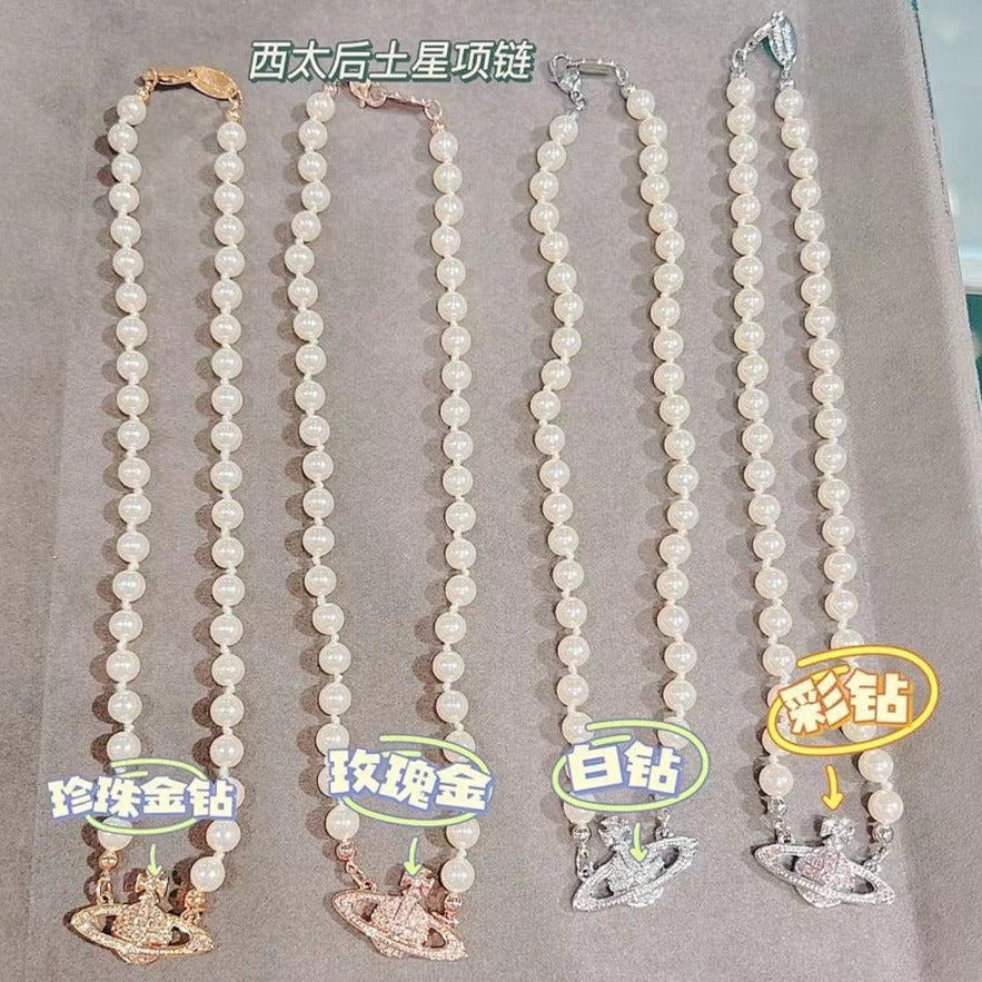 Brooch pearl necklace women's paper clip necklace - MERGE.DAY.1.FREESTYLE