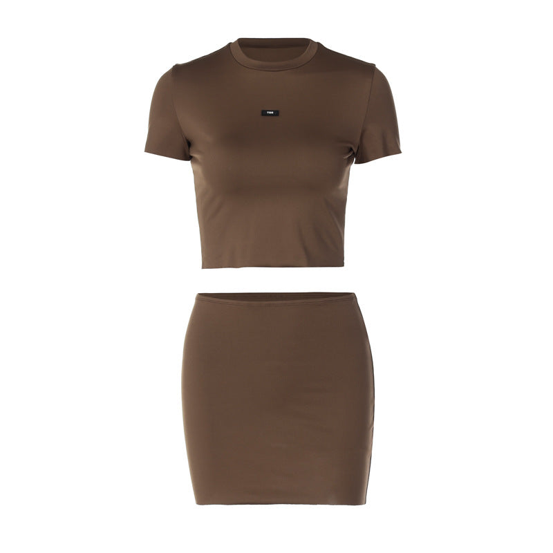 Spring/Summer New Fashion Slim Cropped Top Slim Short Skirt Set - MERGE.DAY.1.FREESTYLE