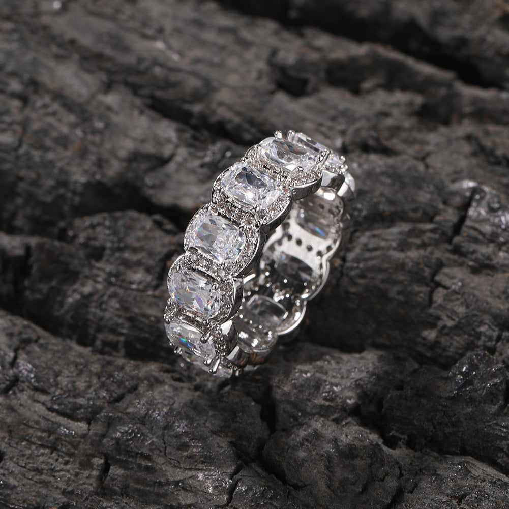Cool and handsome men's hip-hop diamond-encrusted five-piece ring set - MERGE.DAY.1.FREESTYLE