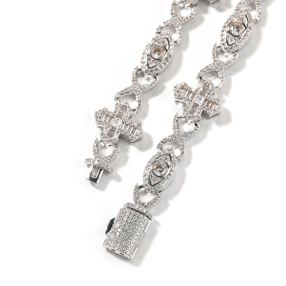Hip Hop Zirconia Eye Cross Bracelet - MERGE.DAY.1.FREESTYLE