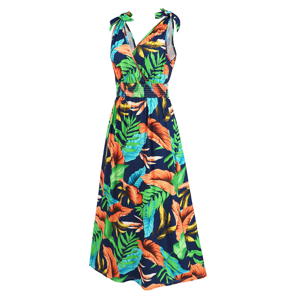 Hawaiian Beach Dress Summer Print Long Skirt Women's Dress