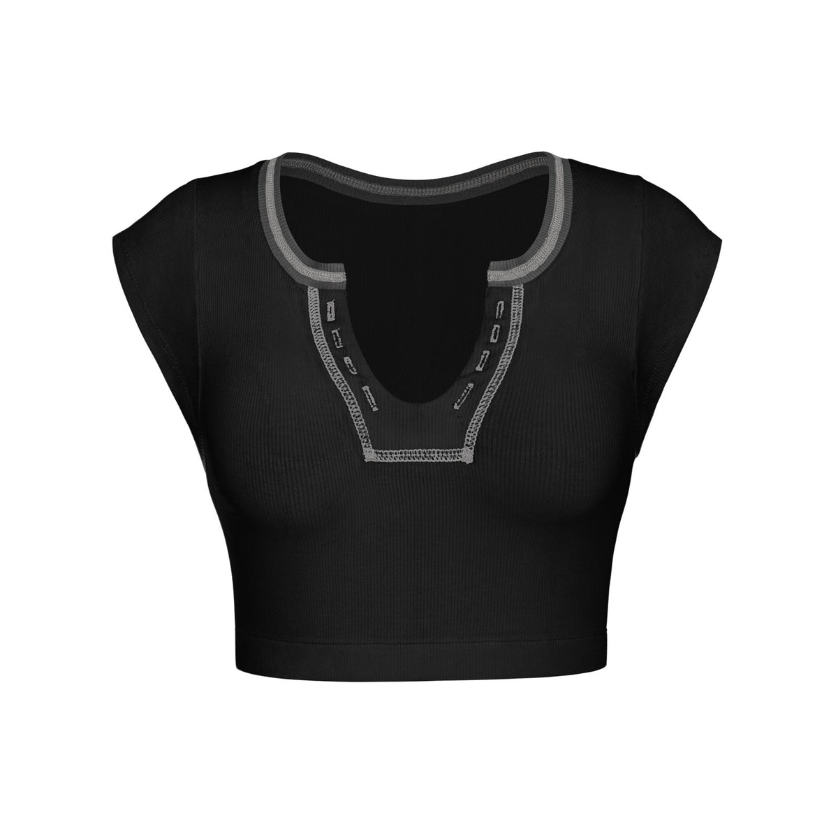 Slim Fit Ultra Short Sexy Spicy Girls Top Knitted Thread T-shirt - MERGE.DAY.1.FREESTYLE