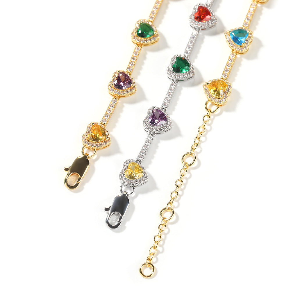 Hip-hop colorful heart-shaped adjustable bracelet and necklace - MERGE.DAY.1.FREESTYLE