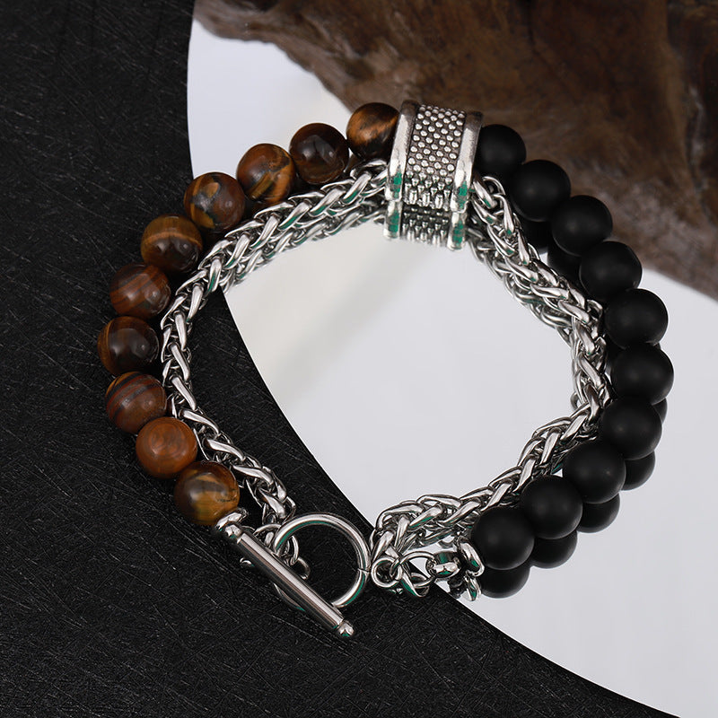 Obsidian beaded bracelet - MERGE.DAY.1.FREESTYLE