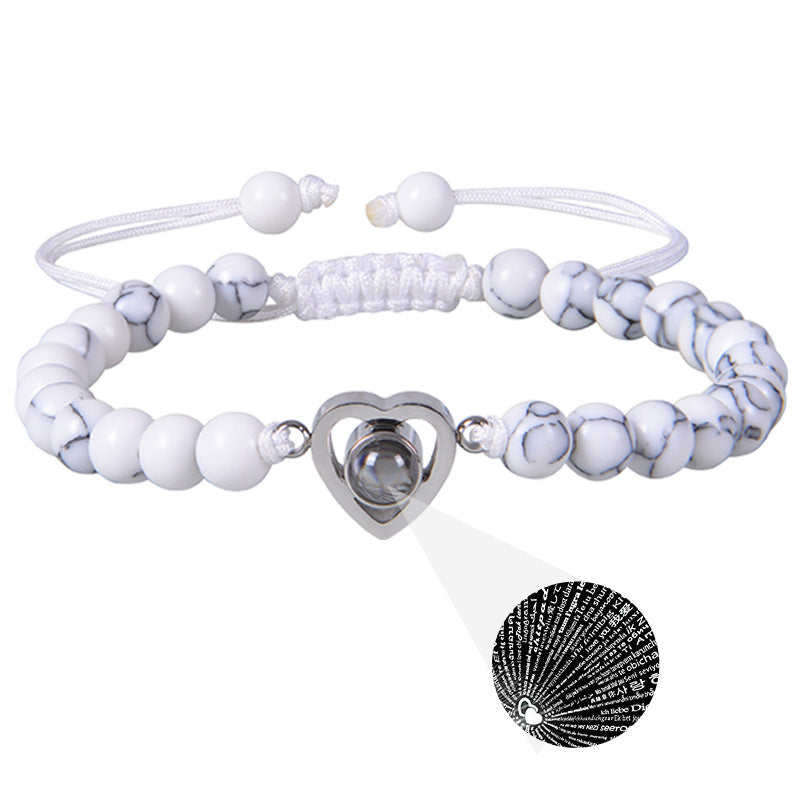 Pink crystal string stone projection bracelet - MERGE.DAY.1.FREESTYLE