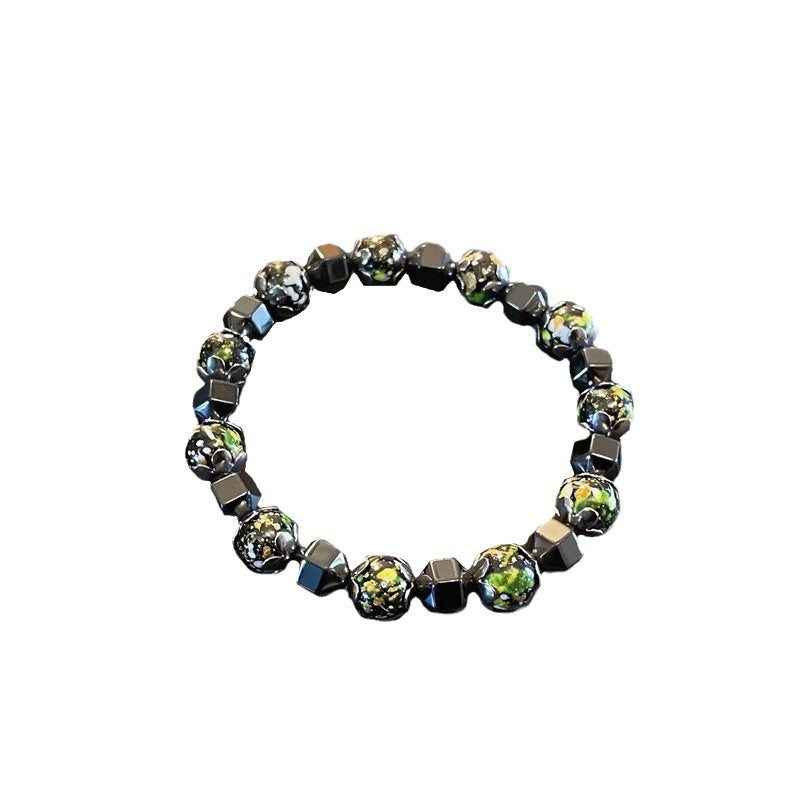 Irregular black gallstone stitching bracelet - MERGE.DAY.1.FREESTYLE