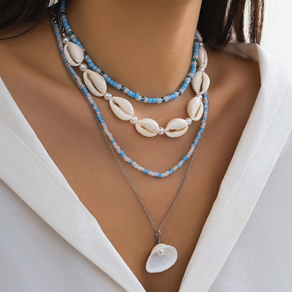 starfish necklace pearl shell necklace - MERGE.DAY.1.FREESTYLE