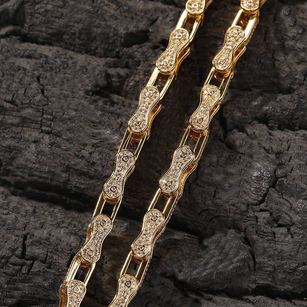 Hip Hop Rhinestone 5mm Bicycle Chain Necklace - MERGE.DAY.1.FREESTYLE