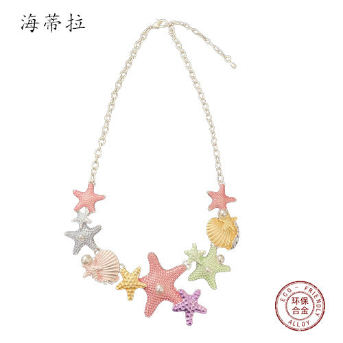 starfish necklace colorful oil painting necklace - MERGE.DAY.1.FREESTYLE