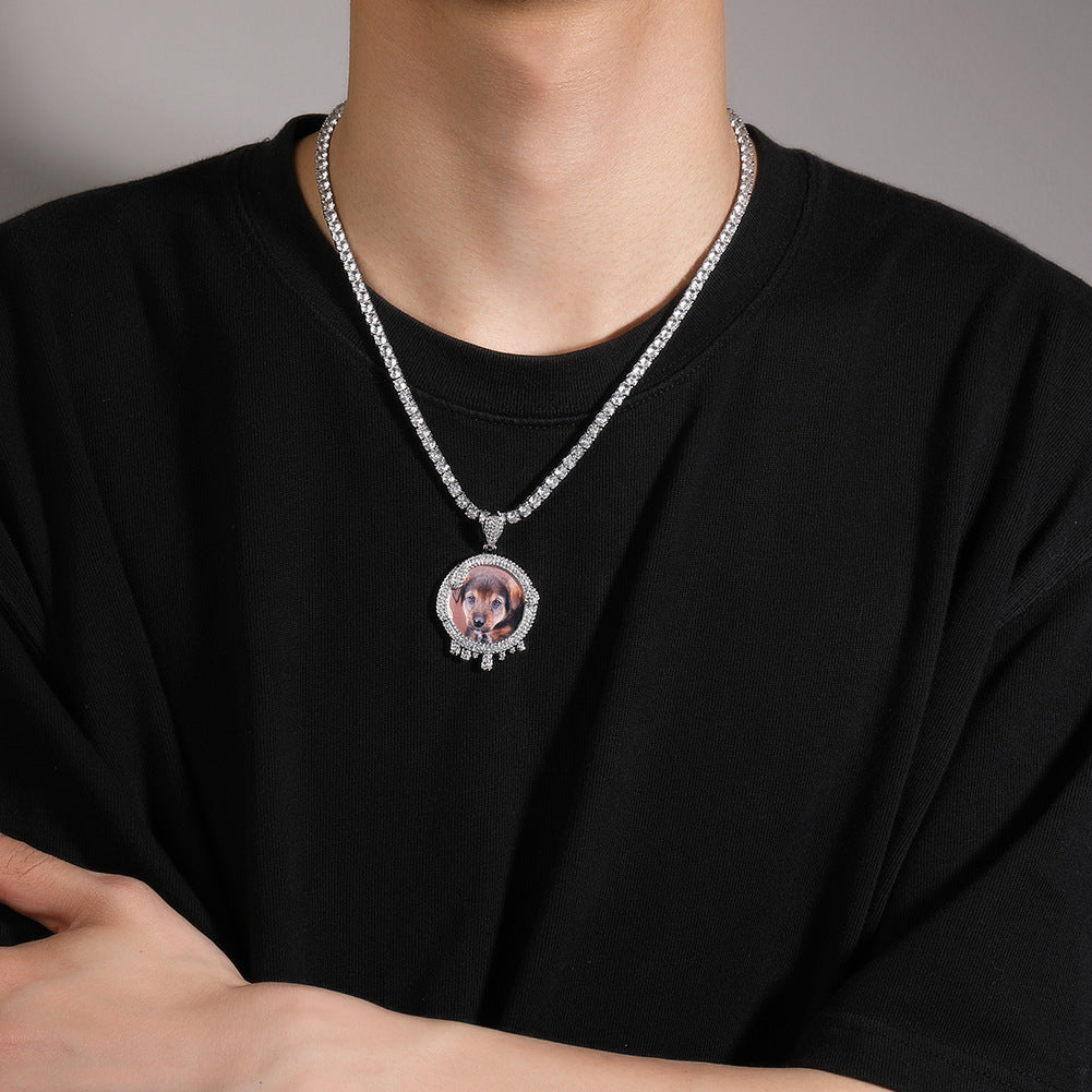 Hip hop round water drop diy photo pendant - MERGE.DAY.1.FREESTYLE
