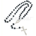 rosary necklace black wooden beads necklace - MERGE.DAY.1.FREESTYLE