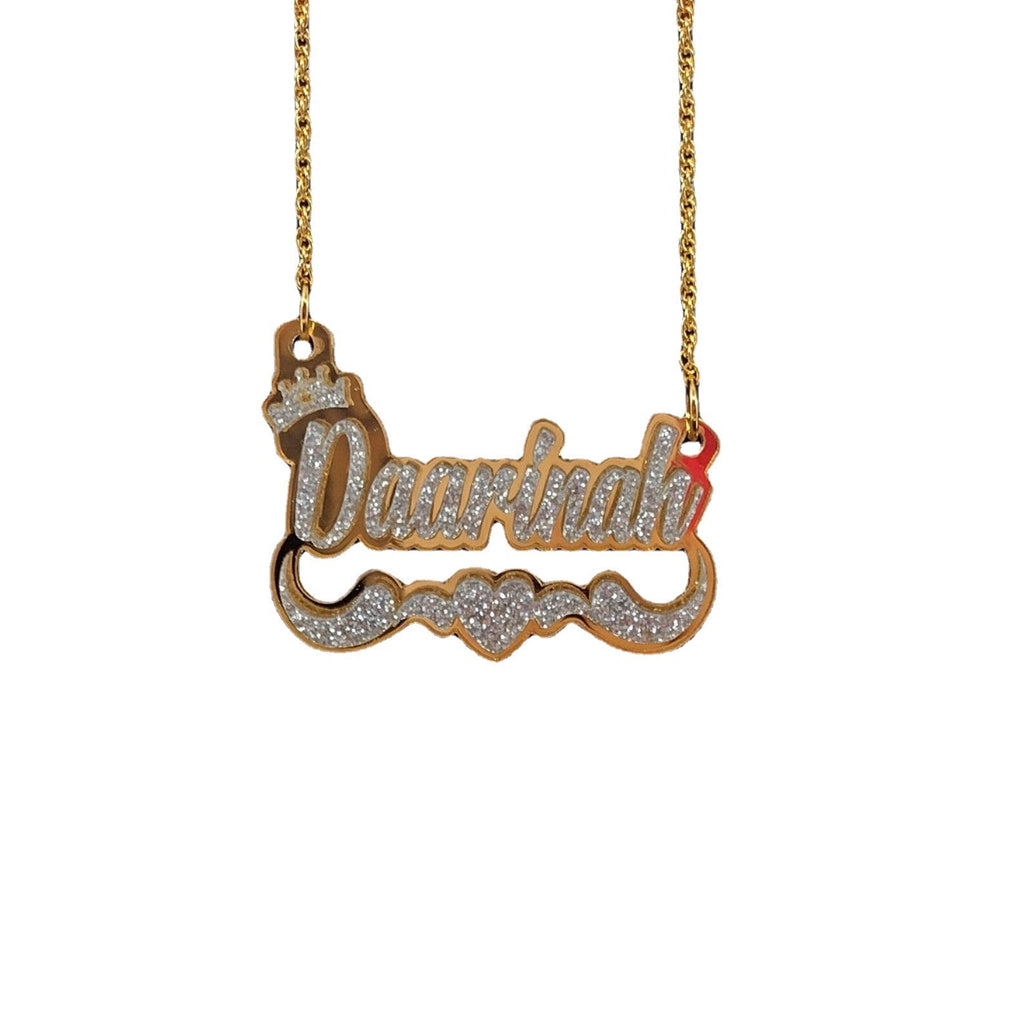 Acrylic Custom Name Necklace XO Hoop Earrings Set - MERGE.DAY.1.FREESTYLE