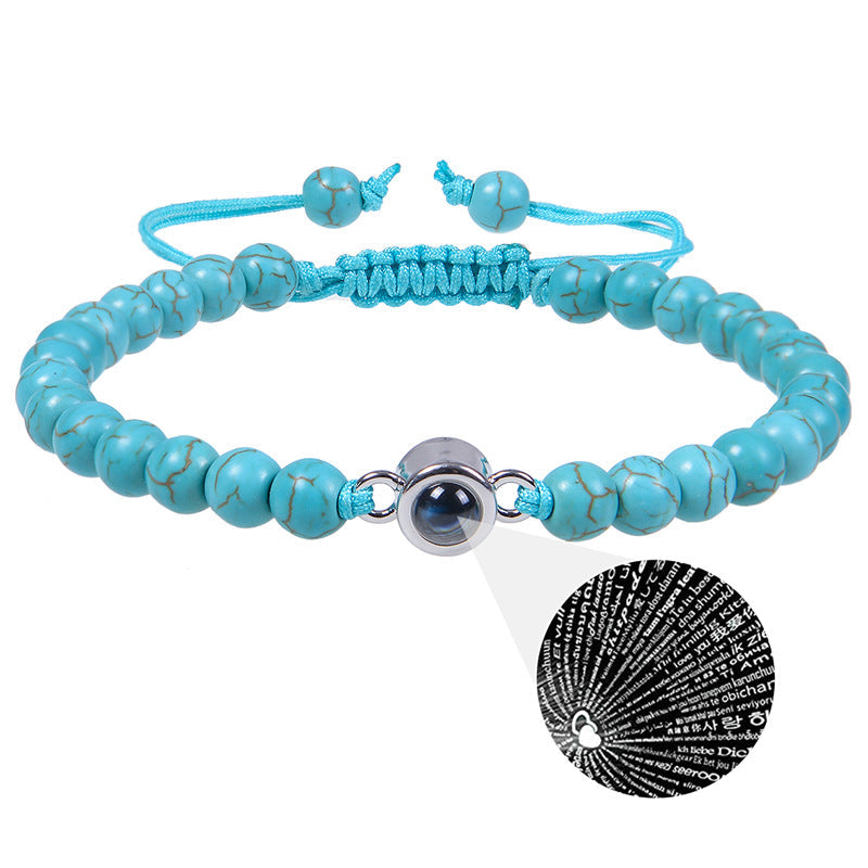 Pink crystal string stone projection bracelet - MERGE.DAY.1.FREESTYLE