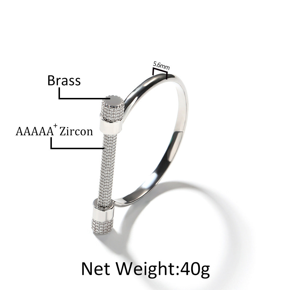 Horseshoe-shaped bracelets inlaid with zircon and diamonds - MERGE.DAY.1.FREESTYLE