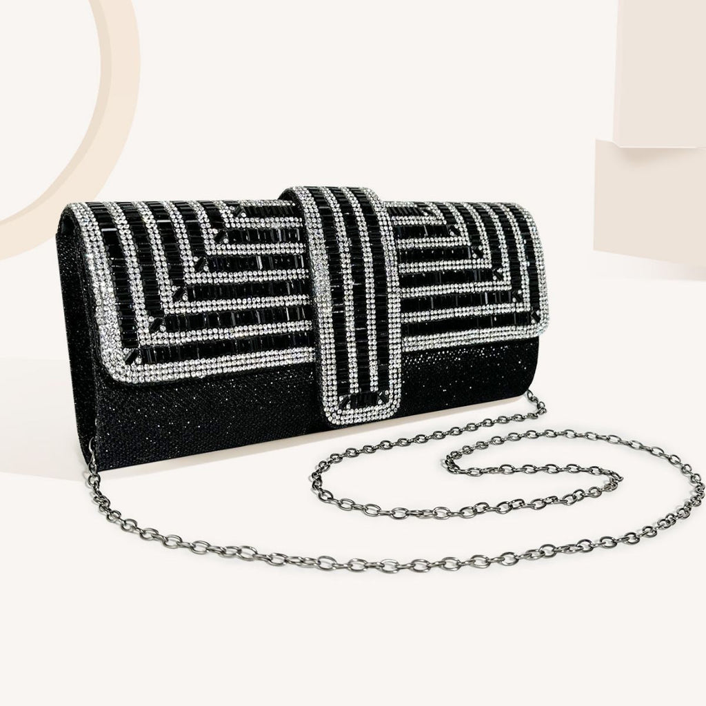Full diamond flap shiny fashion chain clutch bag - MERGE.DAY.1.FREESTYLE