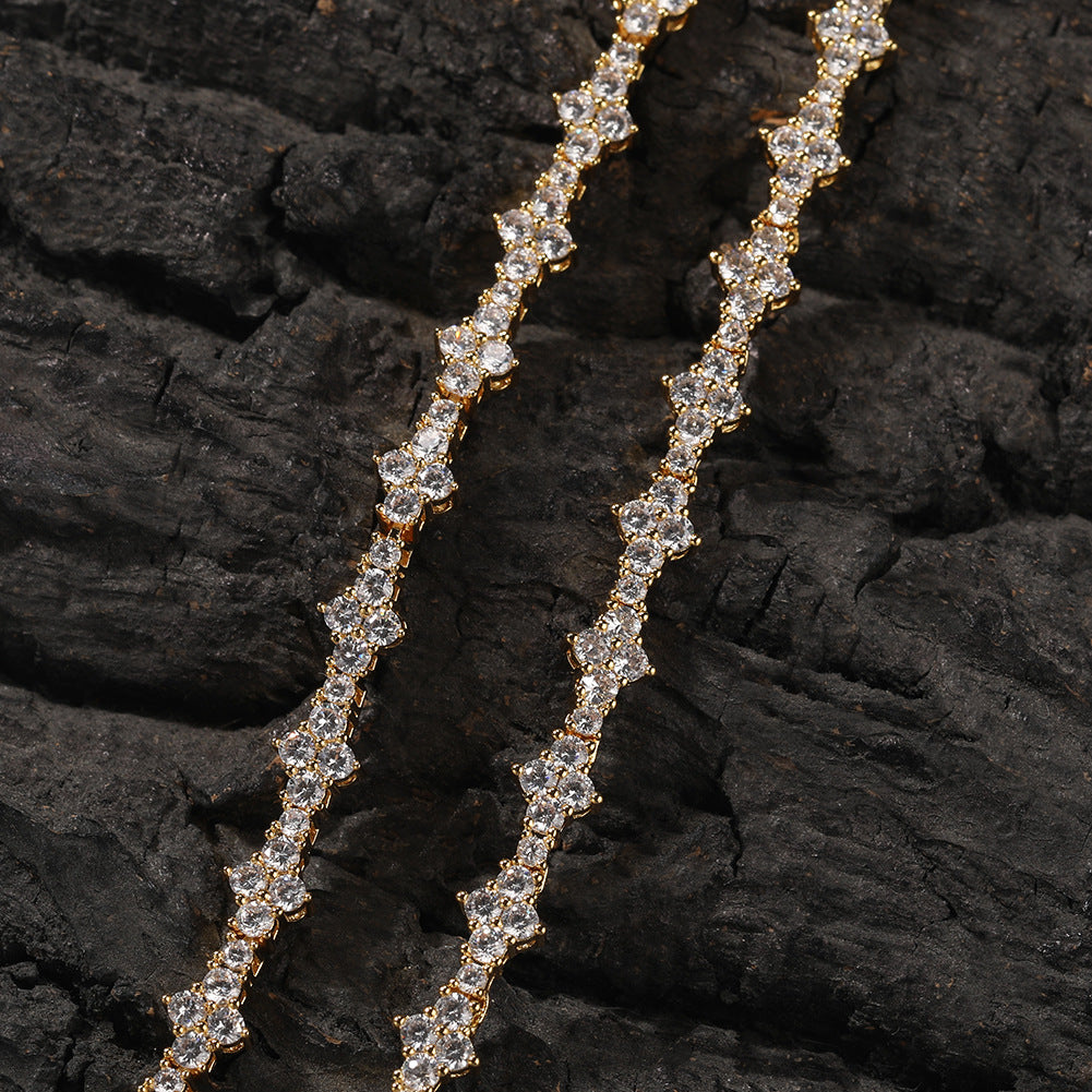 Diamond-studded high-end airplane tennis chain - MERGE.DAY.1.FREESTYLE