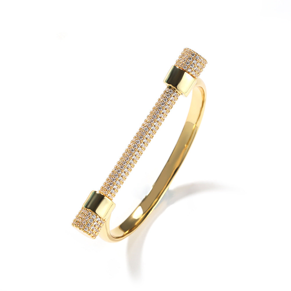 Horseshoe-shaped bracelets inlaid with zircon and diamonds - MERGE.DAY.1.FREESTYLE