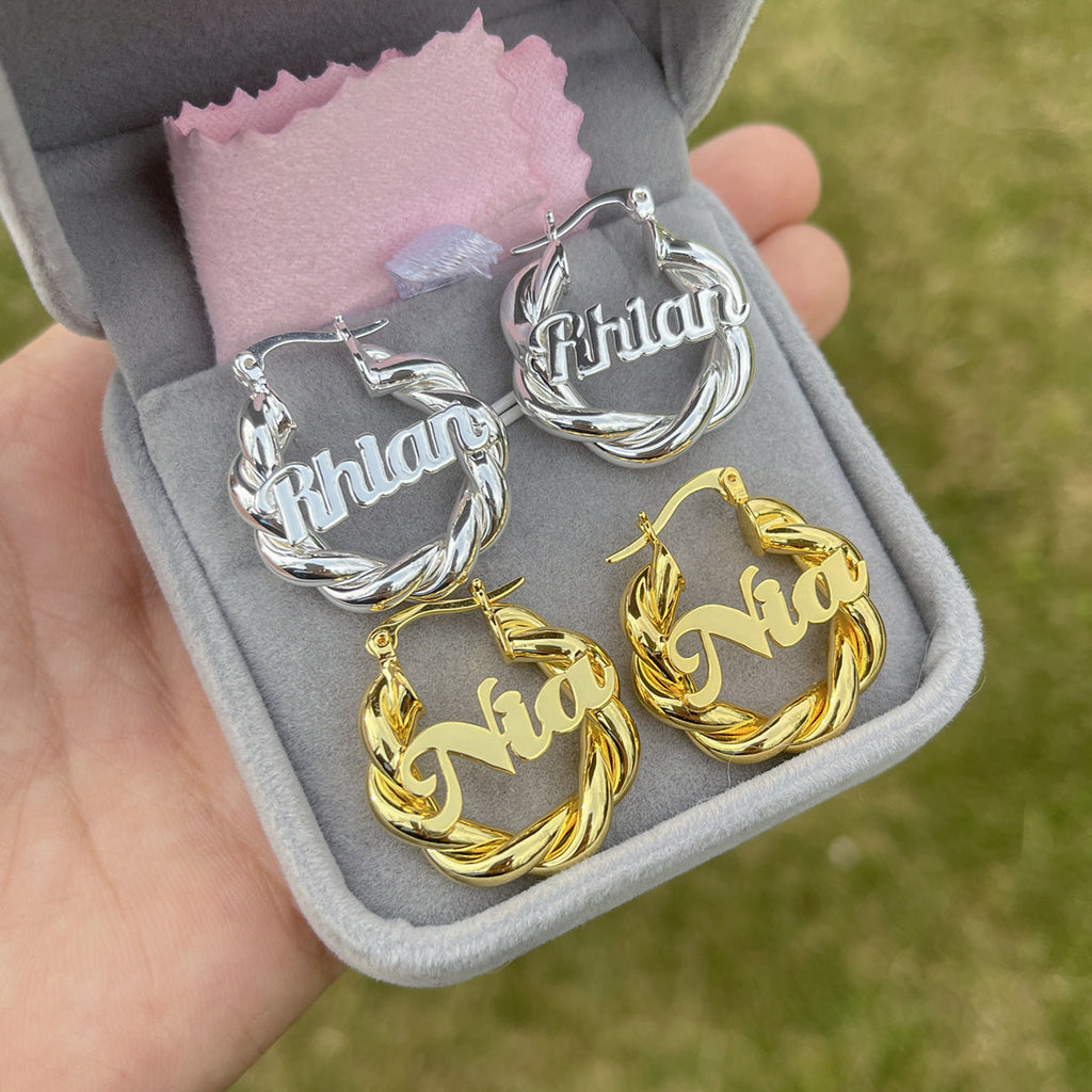 18mm Small Twist Custom Earrings - MERGE.DAY.1.FREESTYLE