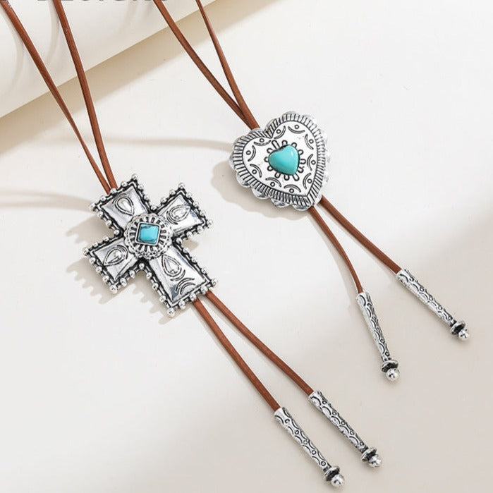 Vintage Turquoise Cross Necklace - MERGE.DAY.1.FREESTYLE