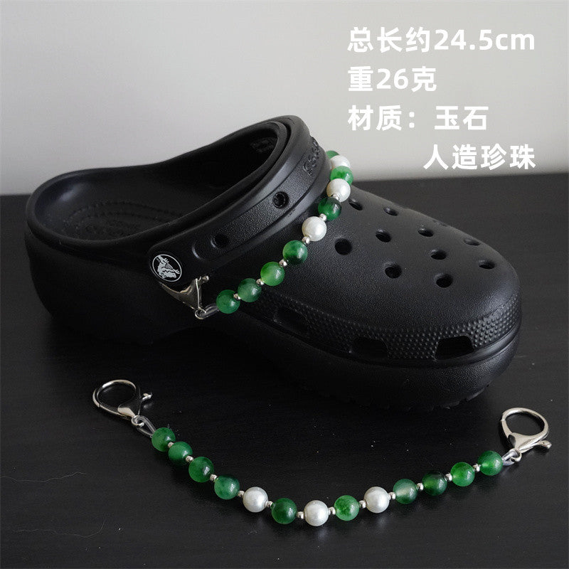 Hole shoe chain cool punk dark multi-layer shoe buckle rivet pearl shoe chain - MERGE.DAY.1.FREESTYLE