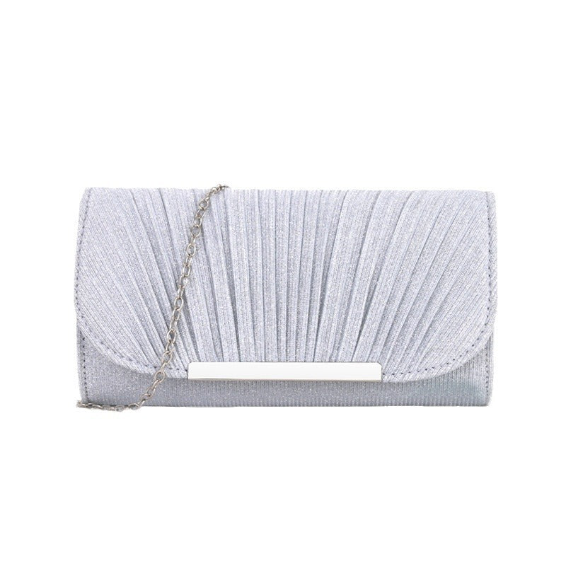 Pleated high sewing round bottom hand-held evening bag - MERGE.DAY.1.FREESTYLE