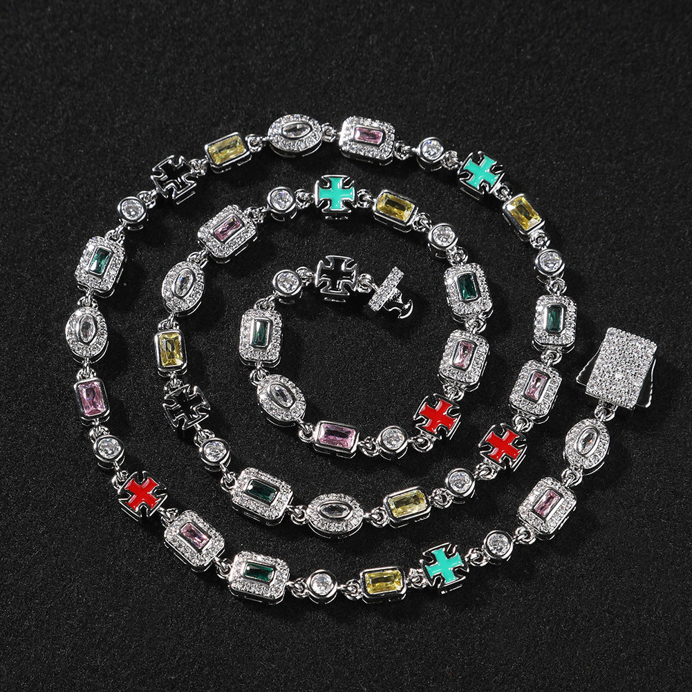 Hip-Hop Diamond-Encrusted 6mm Colored Gemstone Bracelet - MERGE.DAY.1.FREESTYLE