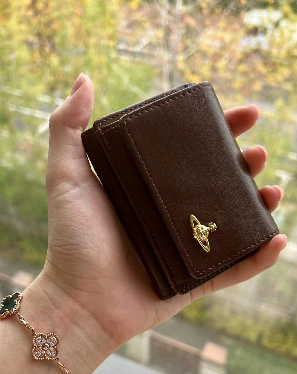 Trifold card holder cowhide card holder wallet solid color long - MERGE.DAY.1.FREESTYLE