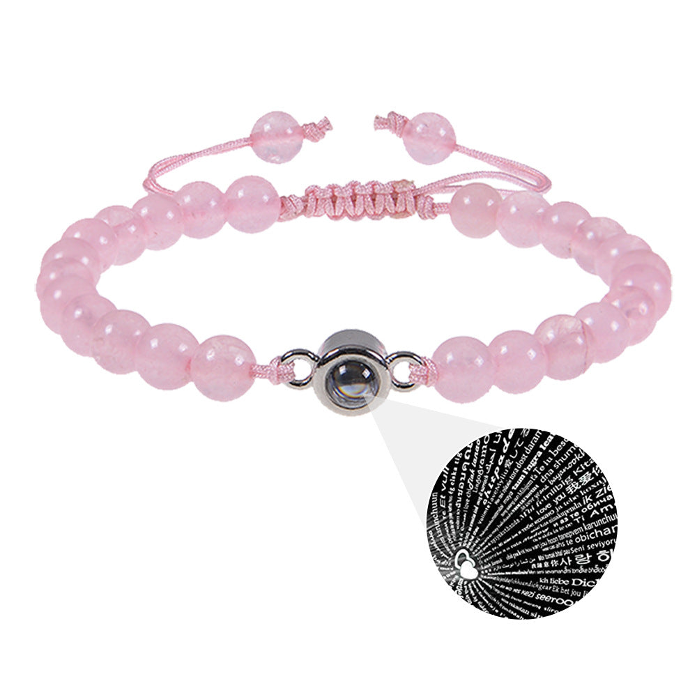 Pink crystal string stone projection bracelet - MERGE.DAY.1.FREESTYLE