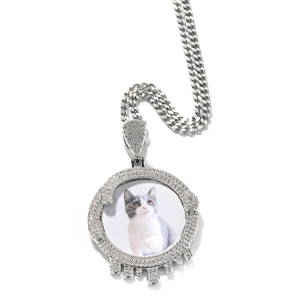 Hip hop round water drop diy photo pendant - MERGE.DAY.1.FREESTYLE