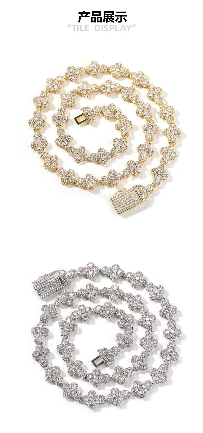 mens gold cross moissanite chain necklace - MERGE.DAY.1.FREESTYLE