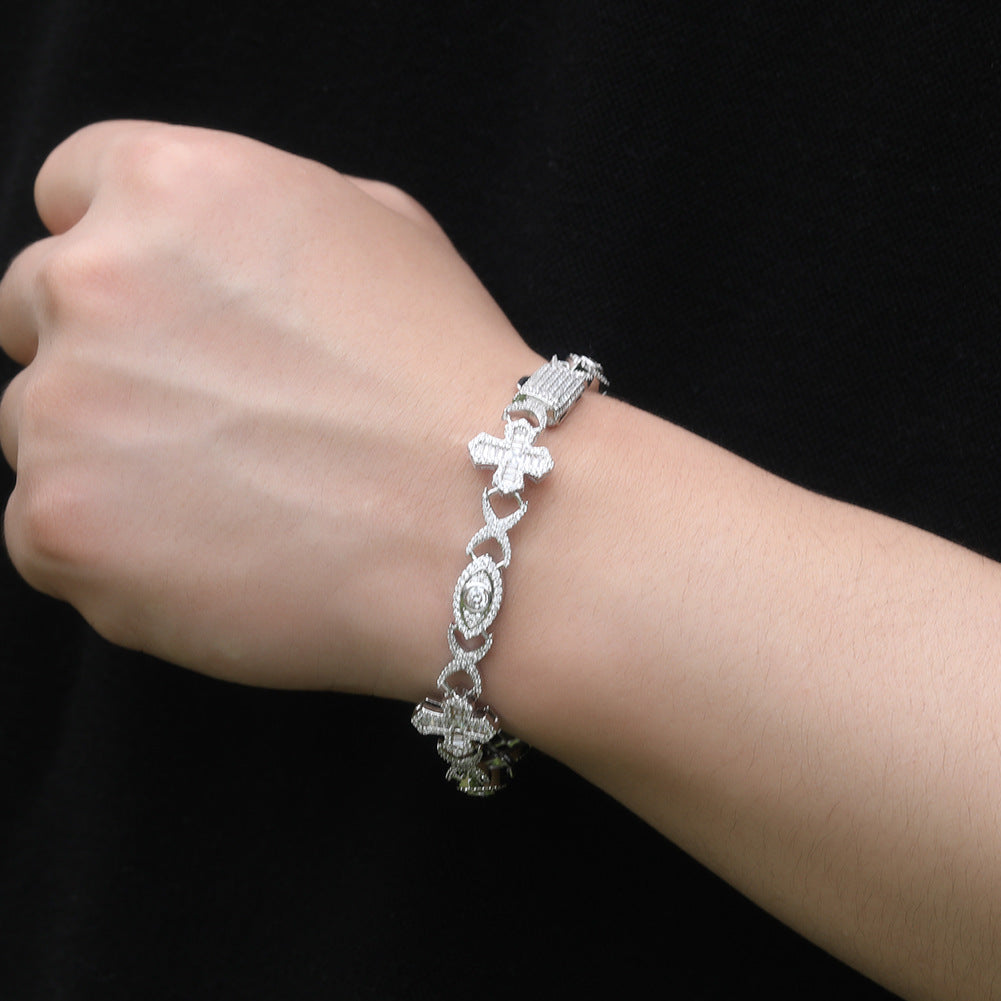 Hip Hop Zirconia Eye Cross Bracelet - MERGE.DAY.1.FREESTYLE