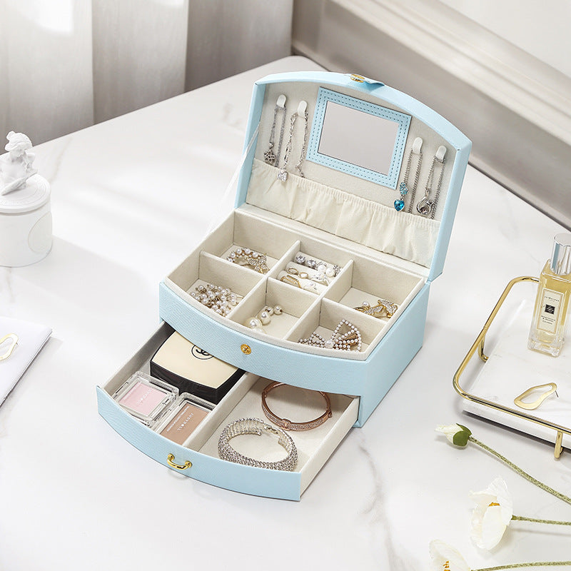 Double-layer portable makeup jewelry box with mirror - MERGE.DAY.1.FREESTYLE