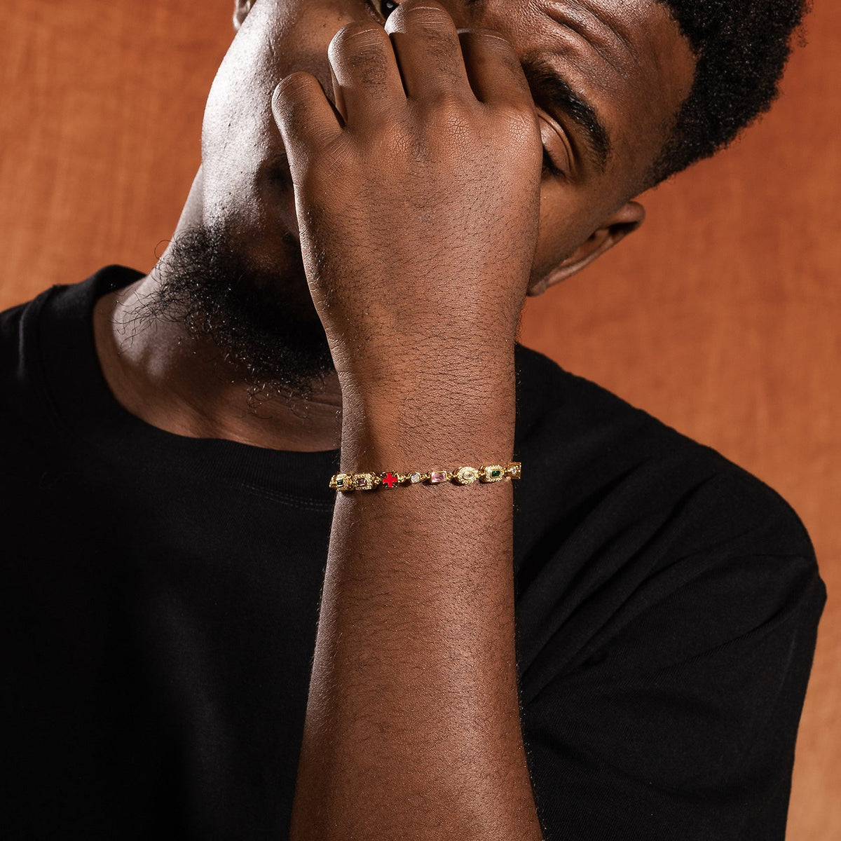 Hip-Hop Diamond-Encrusted 6mm Colored Gemstone Bracelet - MERGE.DAY.1.FREESTYLE
