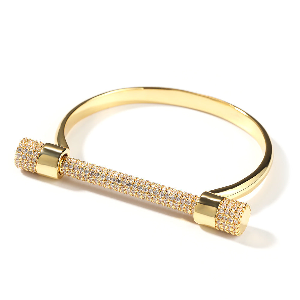 Horseshoe-shaped bracelets inlaid with zircon and diamonds - MERGE.DAY.1.FREESTYLE