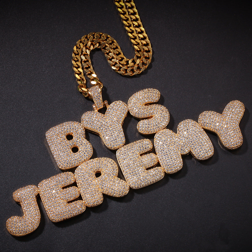 Hip-Hop Zircon English 26 Letters Micropaved Pendant - MERGE.DAY.1.FREESTYLE