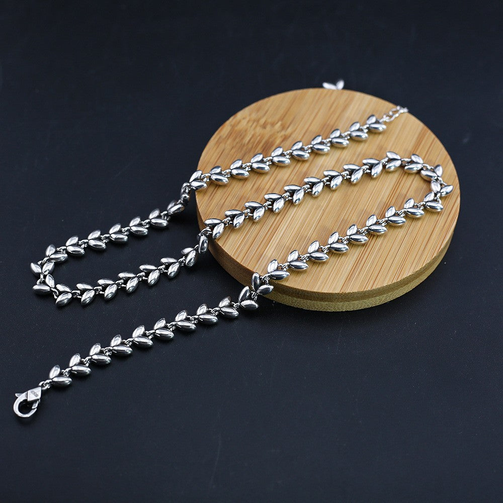 Simple wheat ear heart necklace - MERGE.DAY.1.FREESTYLE