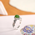 Egg-shaped red and green stone ring - MERGE.DAY.1.FREESTYLE