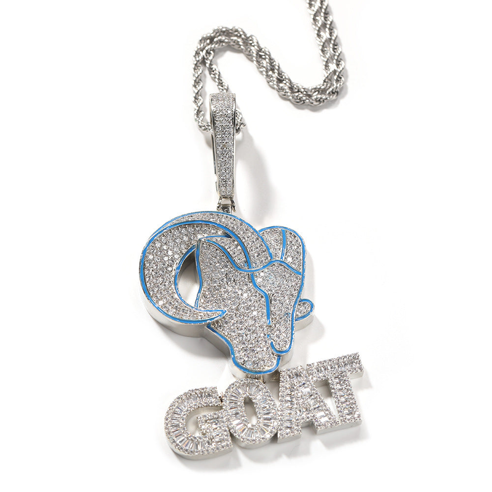 Goat Animal Diamond Pendant Men's Hip Hop Necklace - MERGE.DAY.1.FREESTYLE