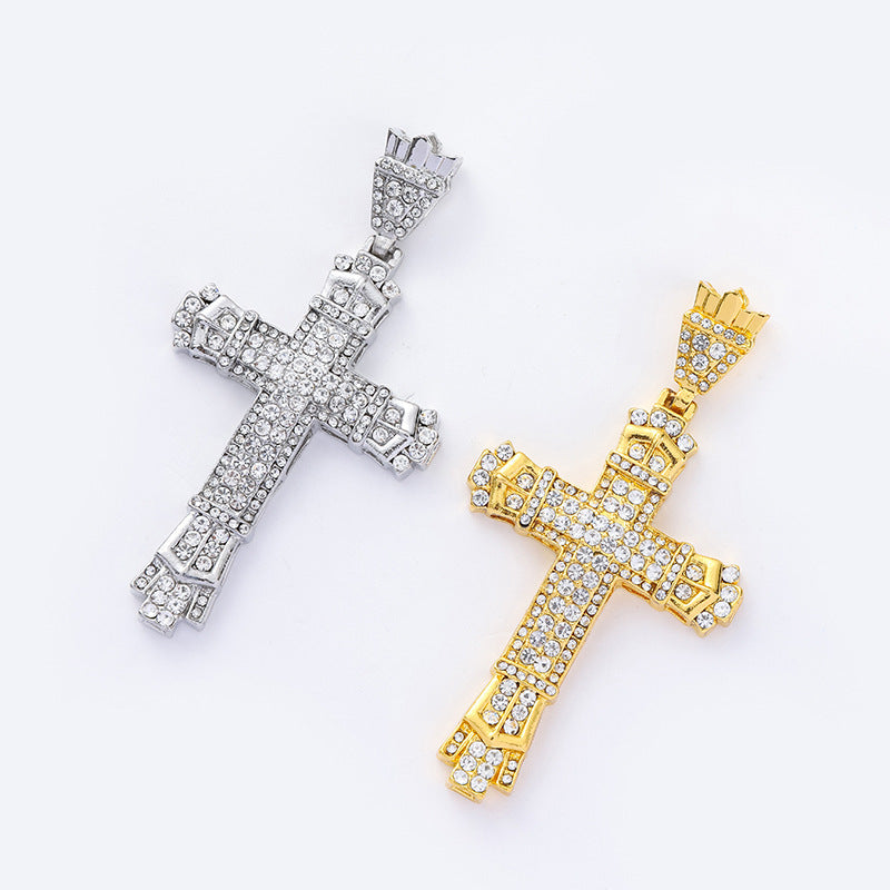 Diamond Vintage Cross Pendant Hip Hop Necklace - MERGE.DAY.1.FREESTYLE
