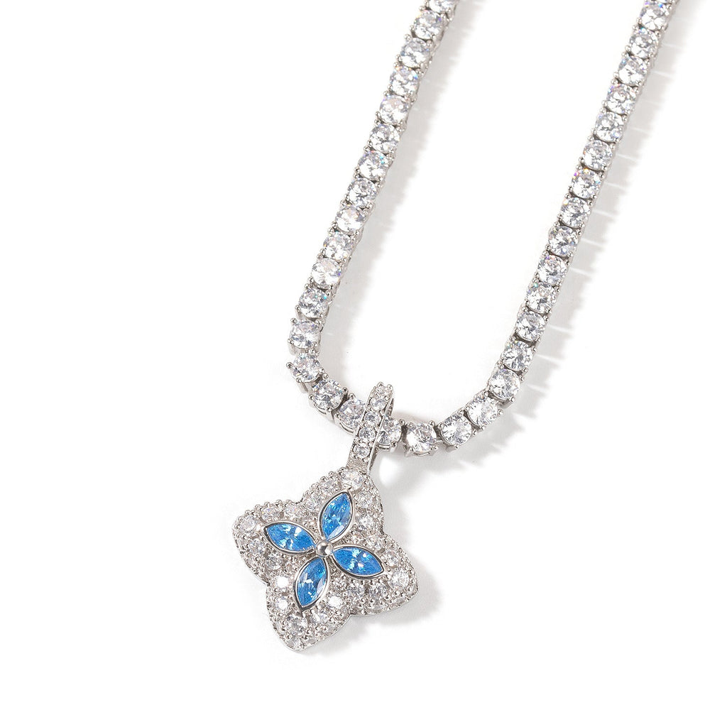 Cubic Zirconia Colorful Four-Leaf Clover Pendant - MERGE.DAY.1.FREESTYLE