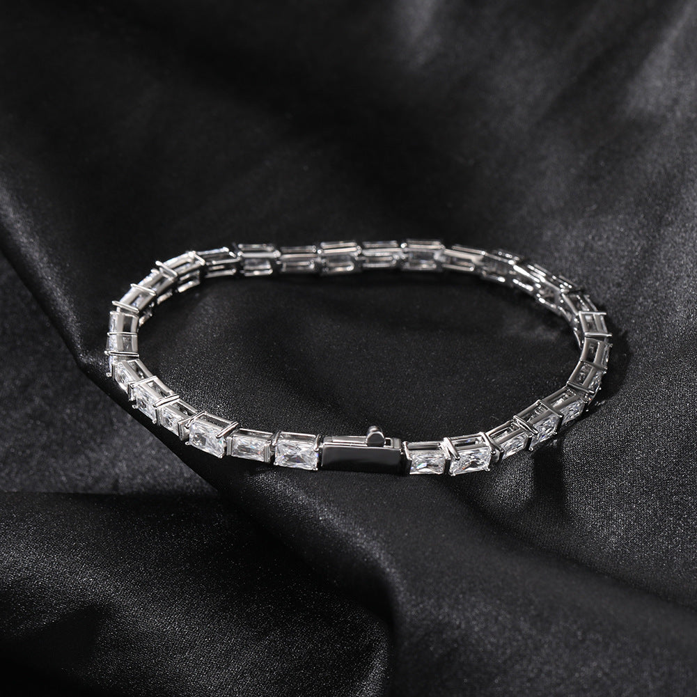 Hip-hop zircon-encrusted emerald color-matching tennis chain - MERGE.DAY.1.FREESTYLE